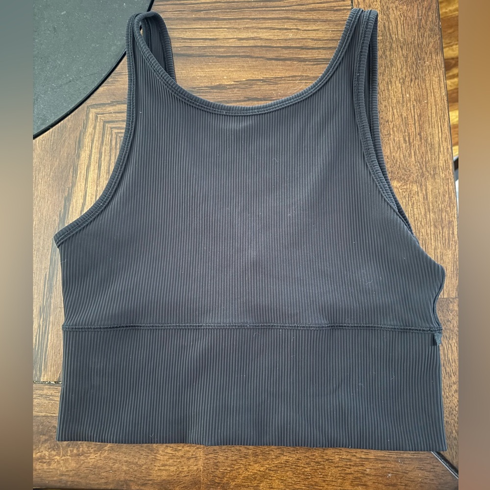 lululemon athletica Black Ribbed Crop Top